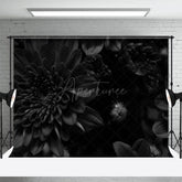 Aperturee - Aperturee Elegant Black Dahlia Artistic Maternity Backdrop